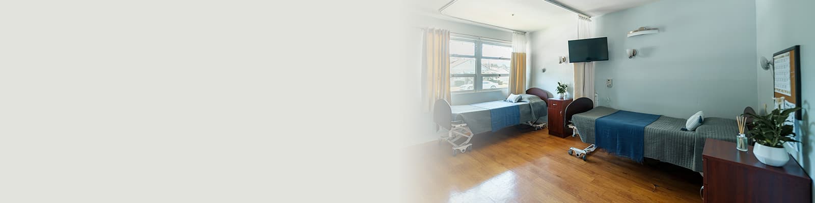 semi-private room at the Ojai Health and Rehab facility