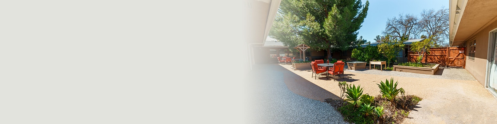 The back courtyards of the Ojai Health and Rehab facility